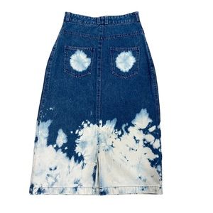 Vintage Retro Bleach Dyed Jean Skirt
